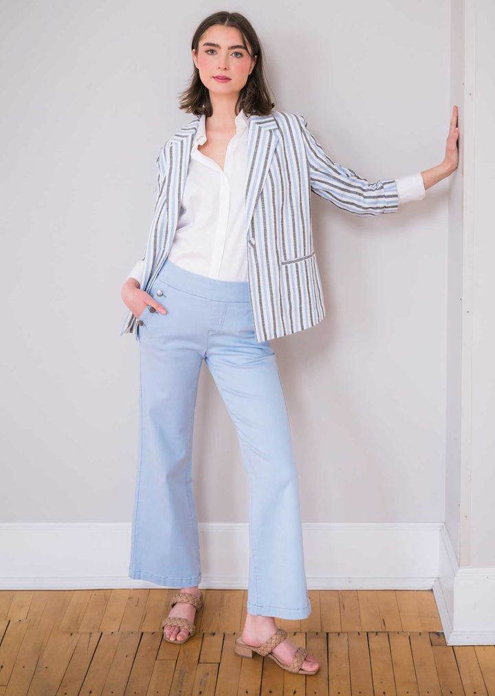 Hampton Twill Wide Leg Button Detail