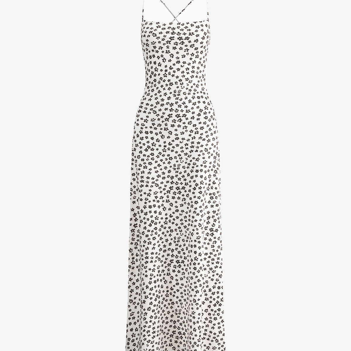 Strappy Floral Print Crisscross Flowy Long Sundress
