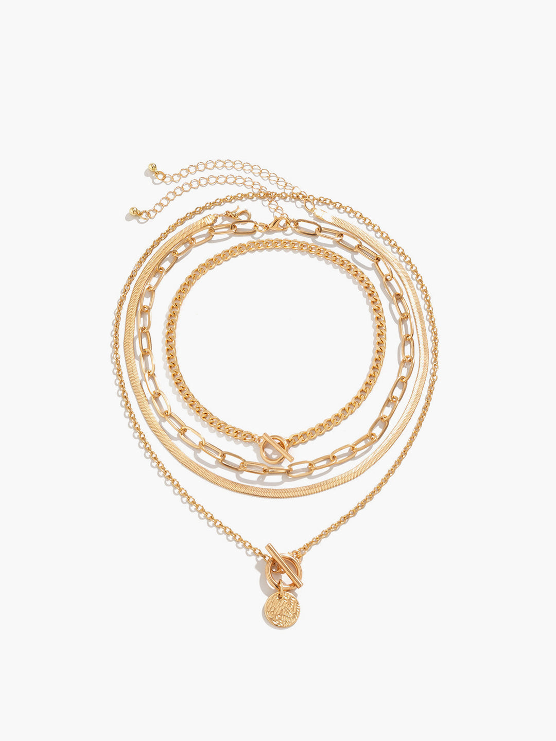 4pcs Chunky Stacking Pendant Necklace