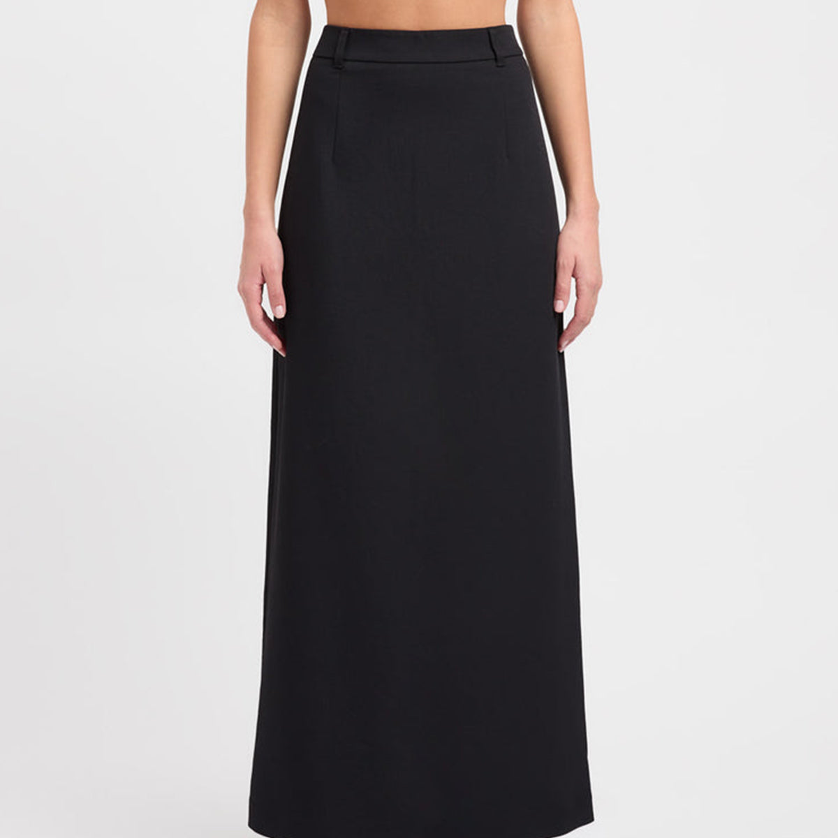 Slim Fit Semi-Sheer Elegant Slit Back Maxi Skirt Without Belt