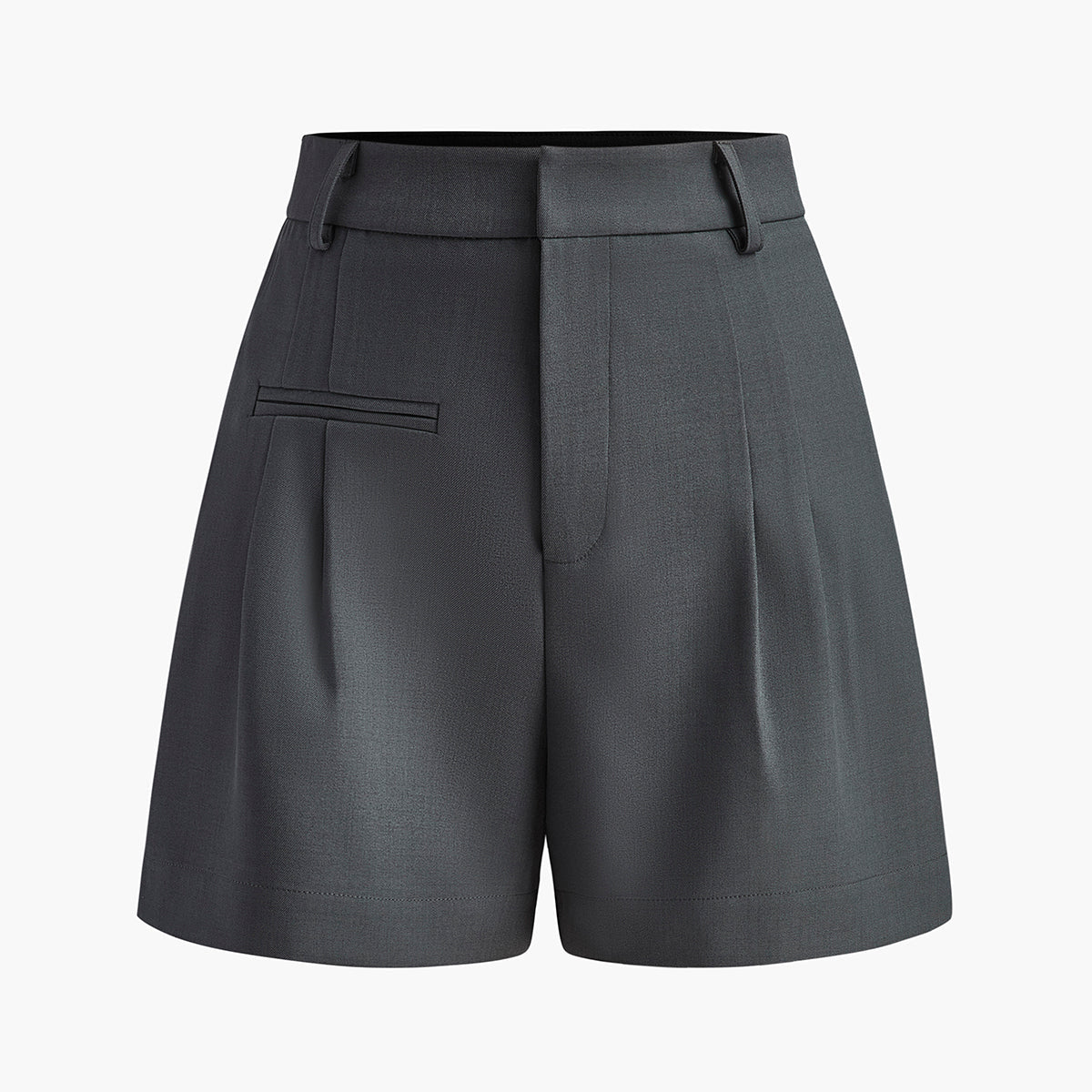 Semi-Sheer Mid-Waist Shorts Without Belt