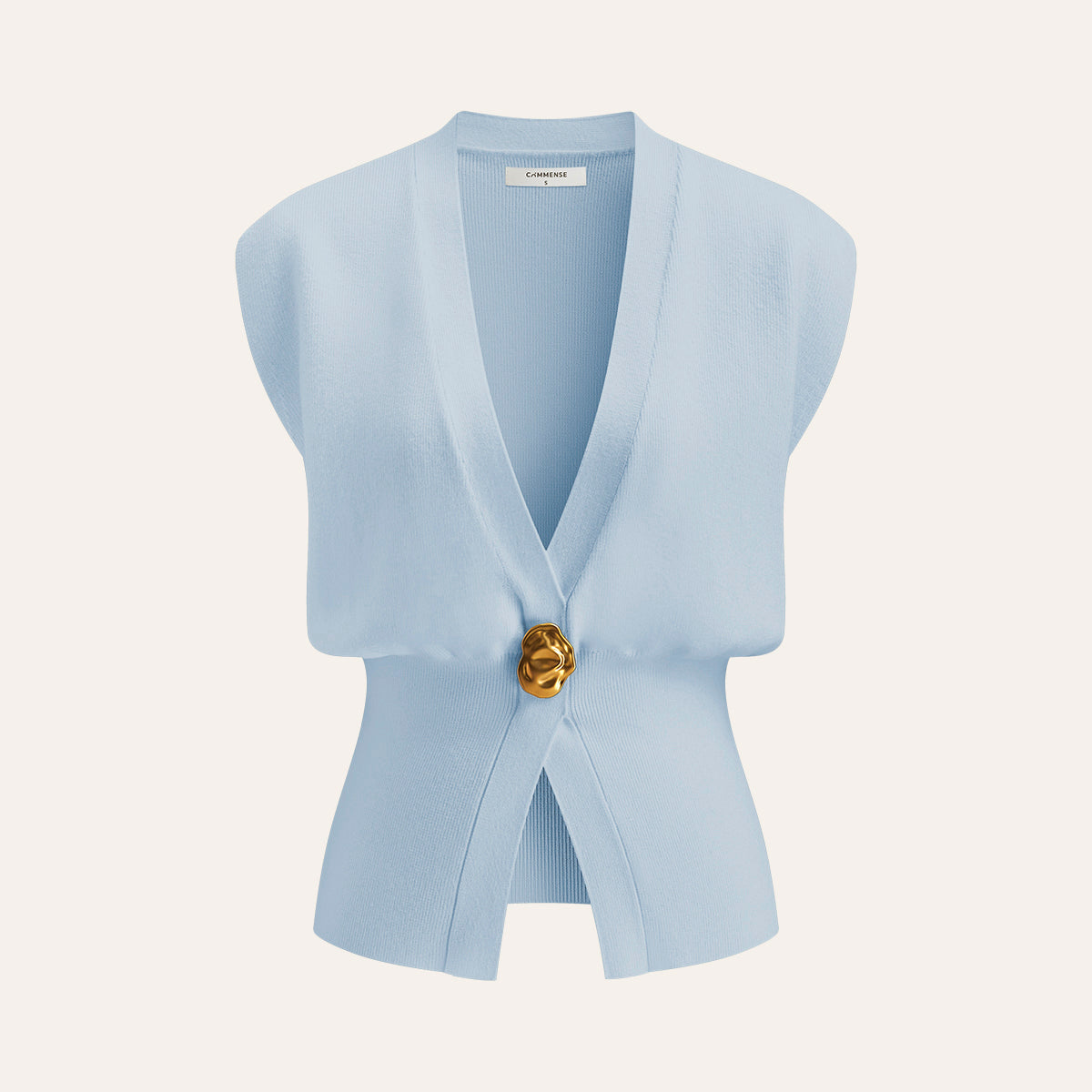 V-Neck Buttoned Detail Sweater Vest