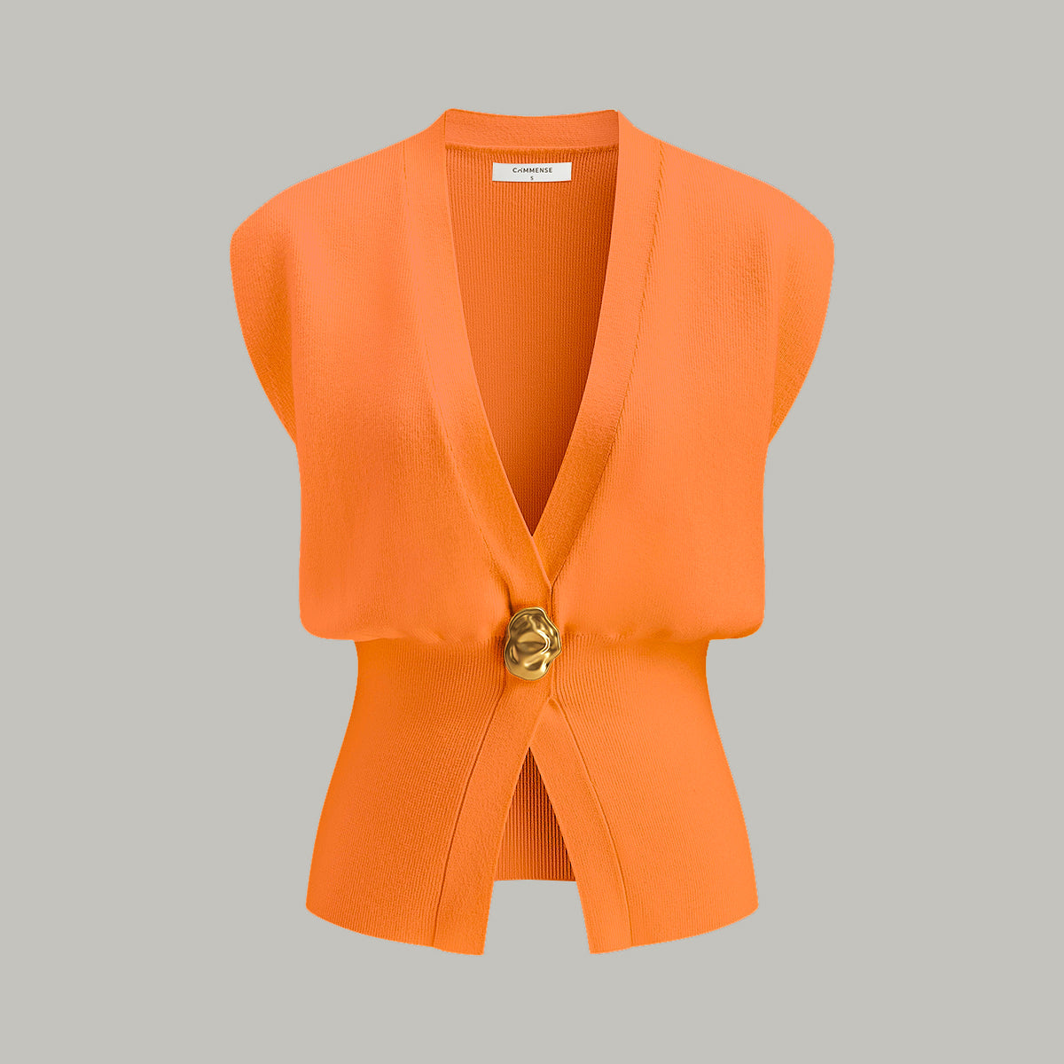 V-Neck Buttoned Detail Sweater Vest