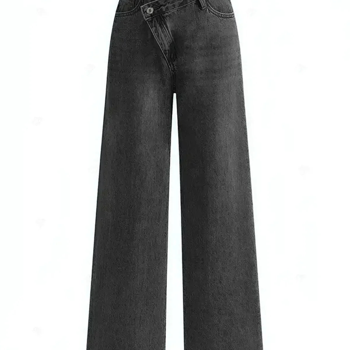 Asymmetric Waist Wide-Leg Jeans