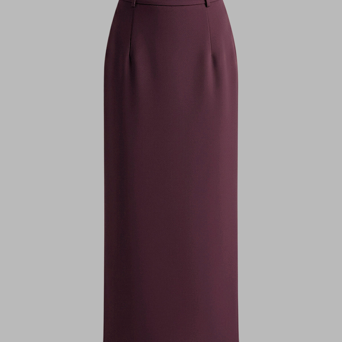Slim Fit Semi-Sheer Elegant Slit Back Maxi Skirt Without Belt
