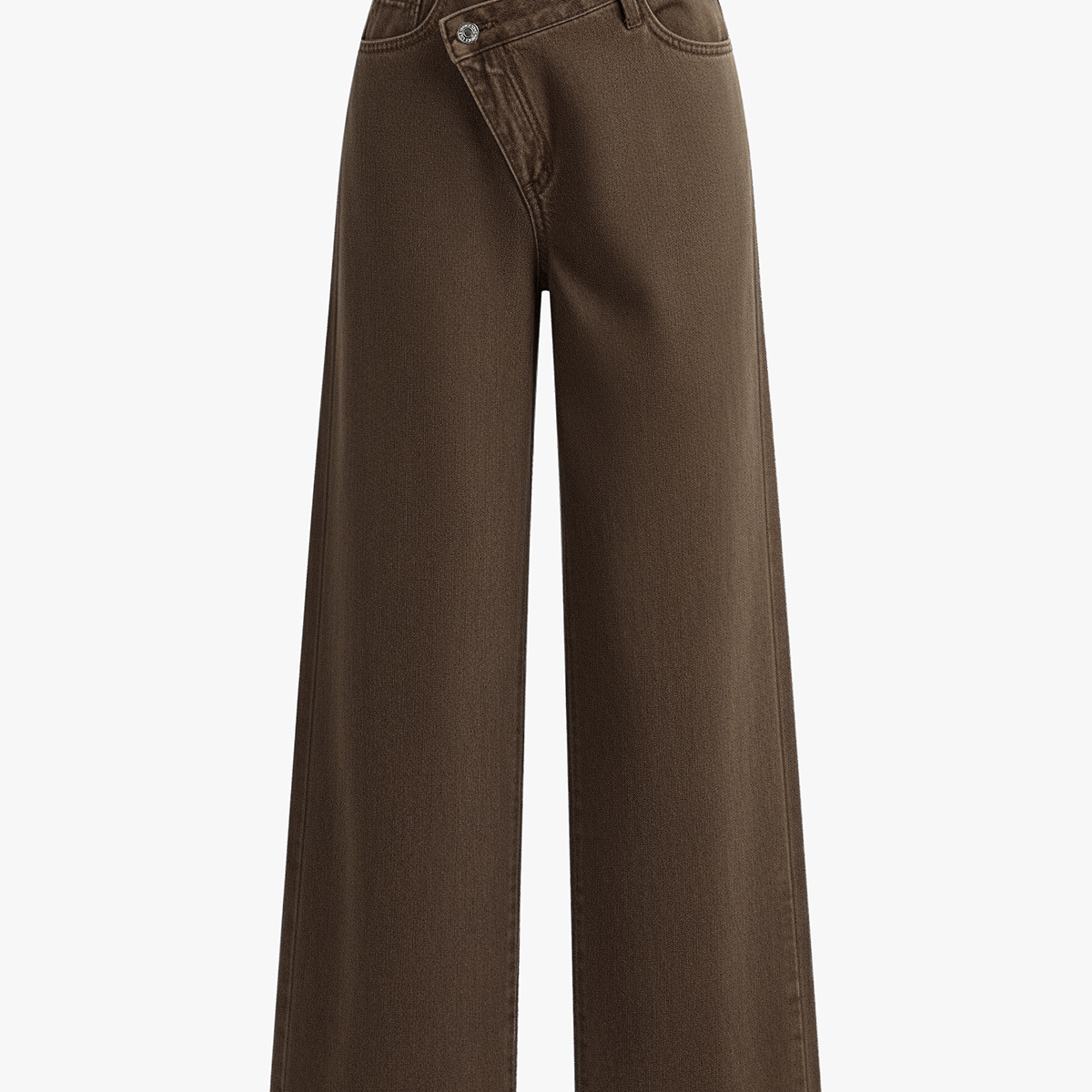 Asymmetric Waist Wide-Leg Jeans