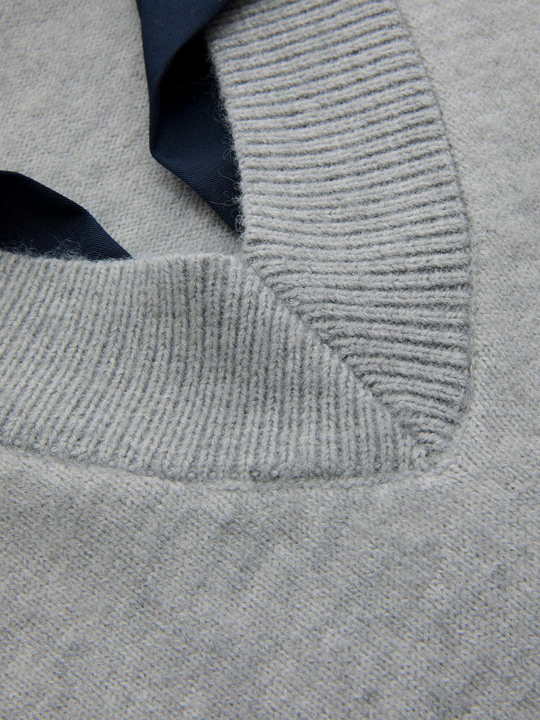 Contrast Collar Elbow Sleeve Knit Top