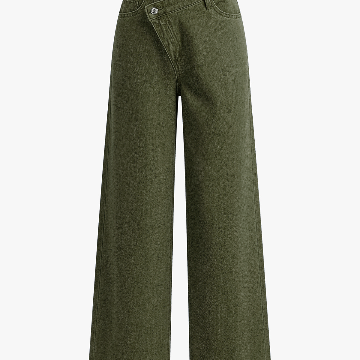 Asymmetric Waist Wide-Leg Jeans
