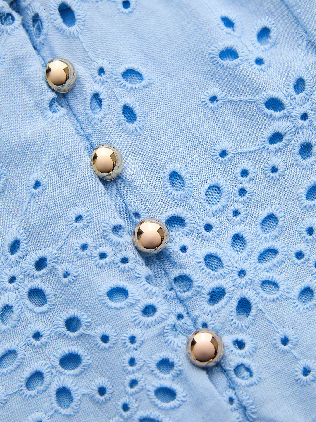 Cotton Sleeveless Embroidered Eyelet Dress