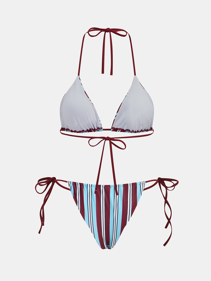 Stripe Triangle Bikini Set