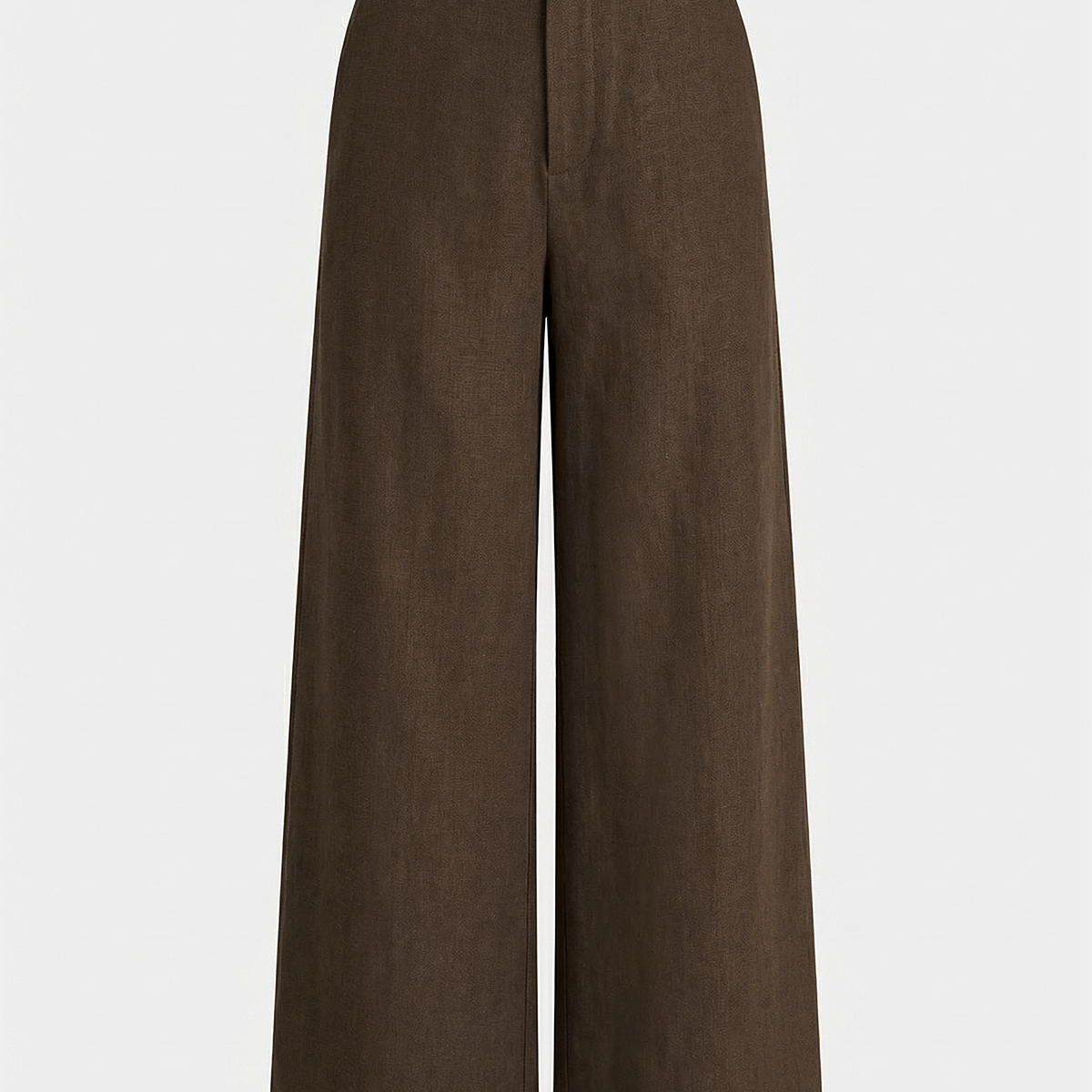 Belted Linen-Blend Wide-Leg Pants