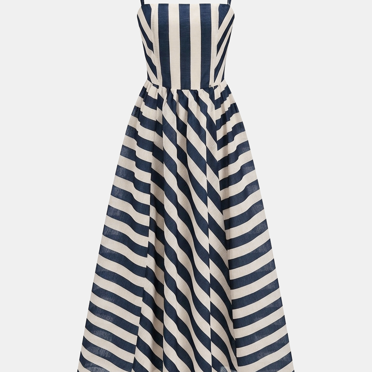 Striped Organza Cami Maxi Dress