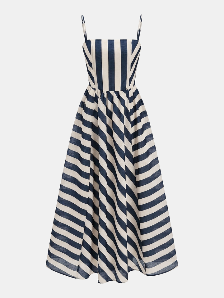 Striped Organza Cami Maxi Dress