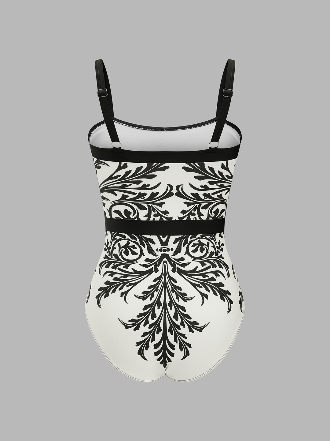 Baroque Print One-Piece Swimsuit & Sarong Set