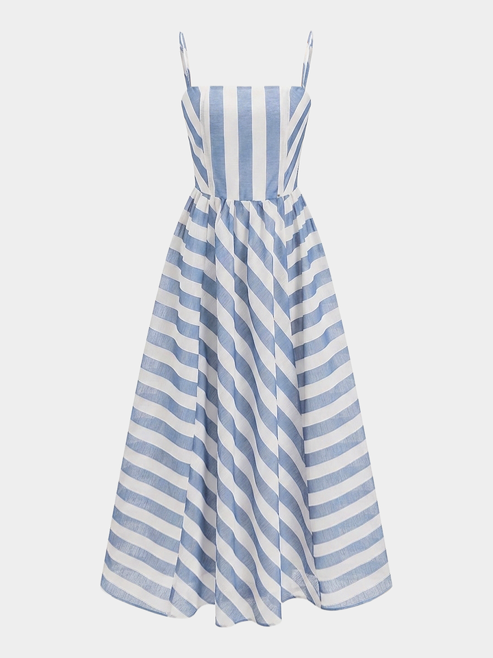 Striped Organza Cami Maxi Dress