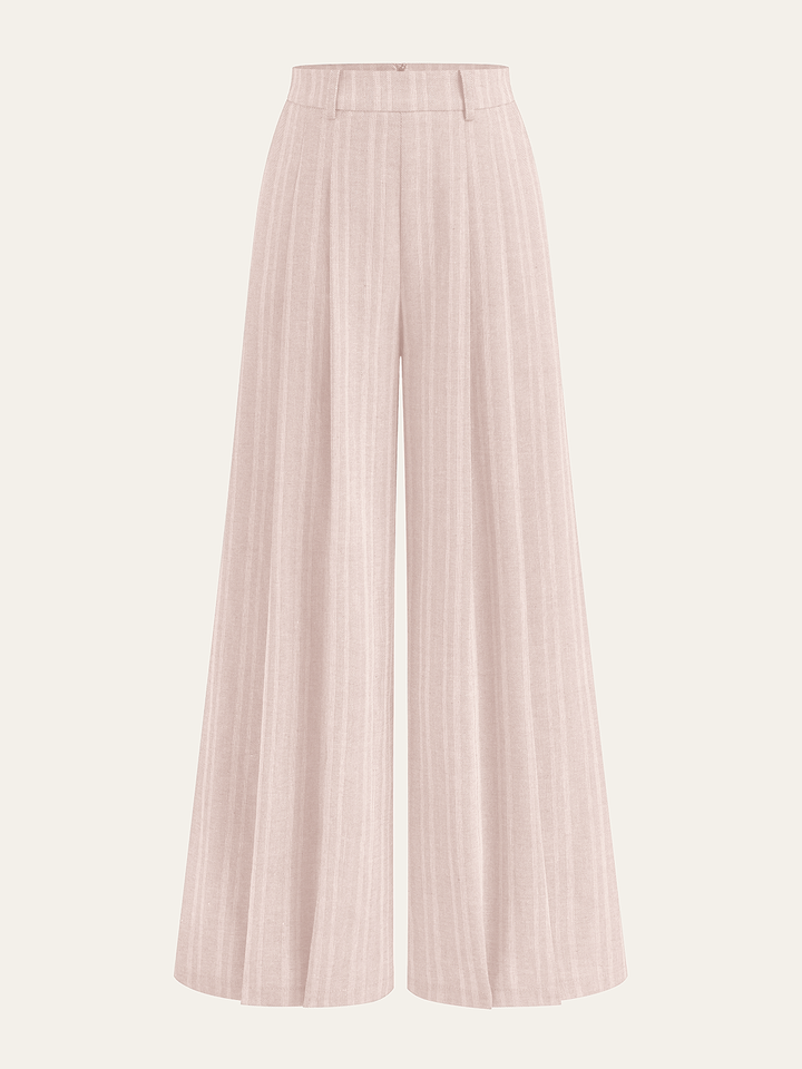 Linen Blend Wide-Leg Pants