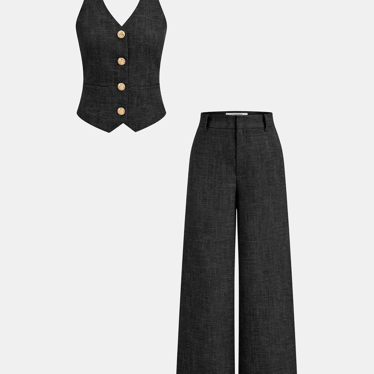Halter Vest & Wide Leg Pants Set