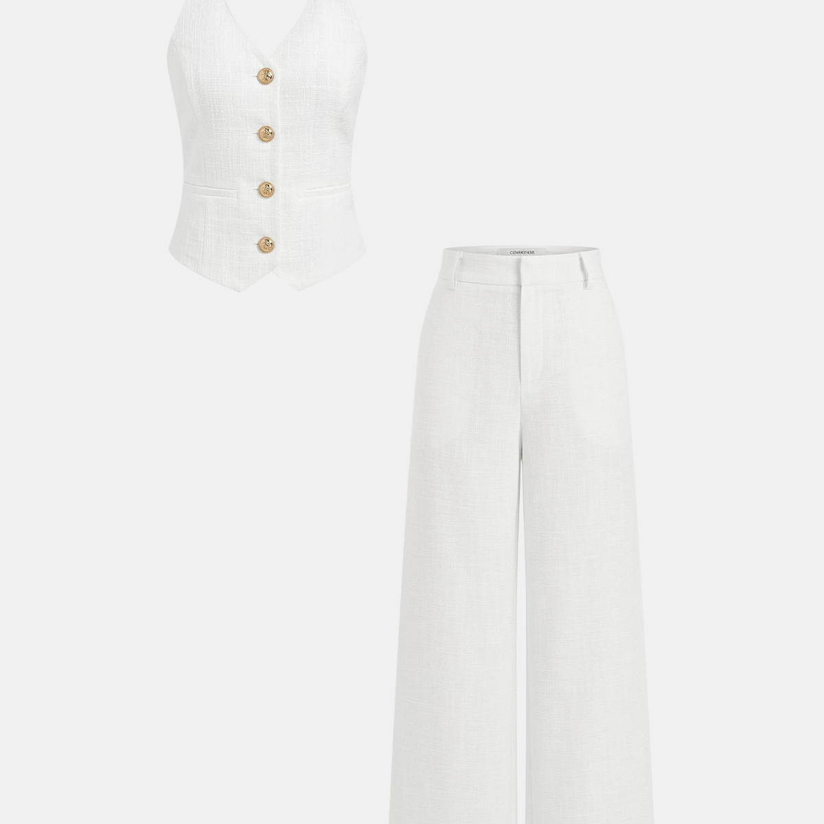 Halter Vest & Wide Leg Pants Set