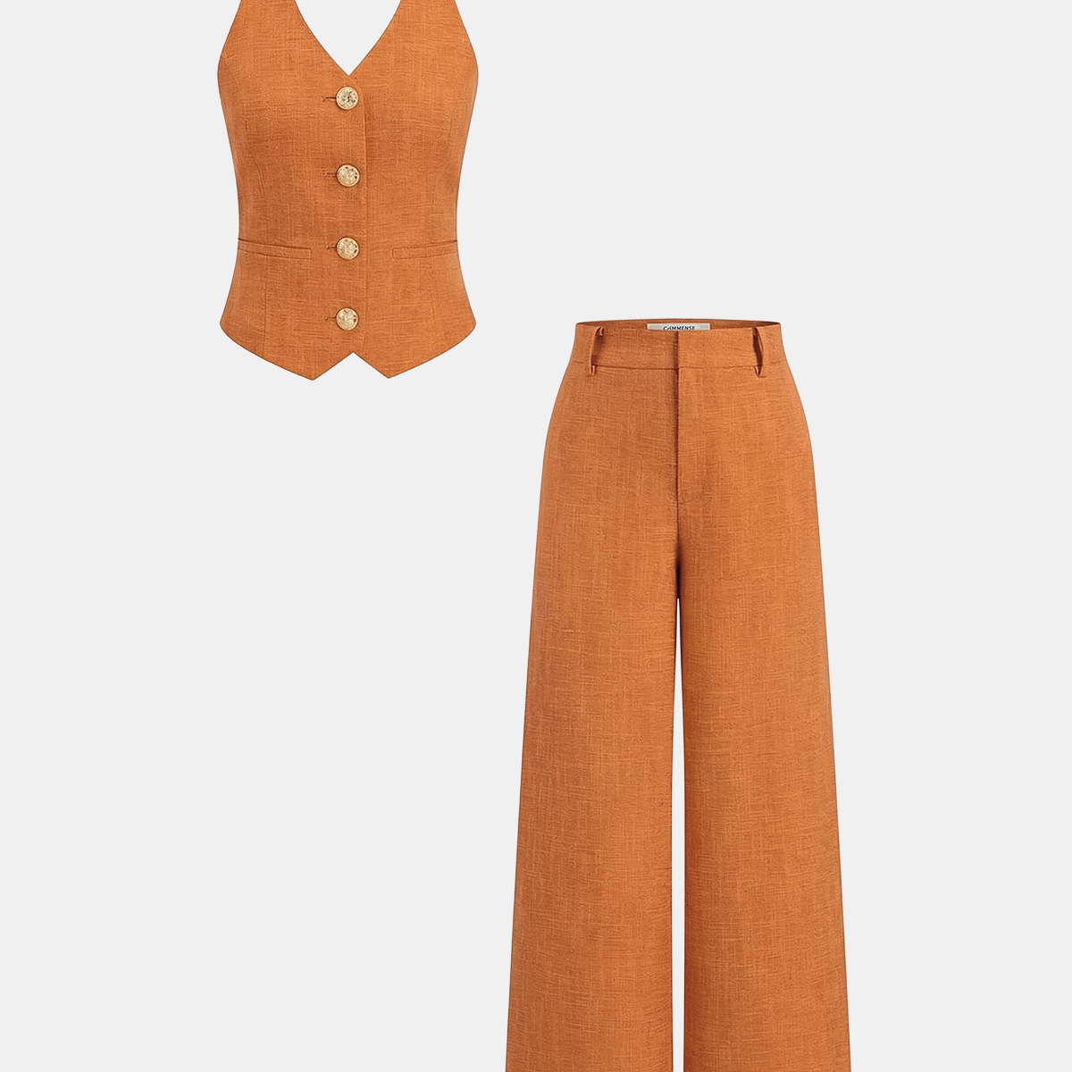 Halter Vest & Wide Leg Pants Set