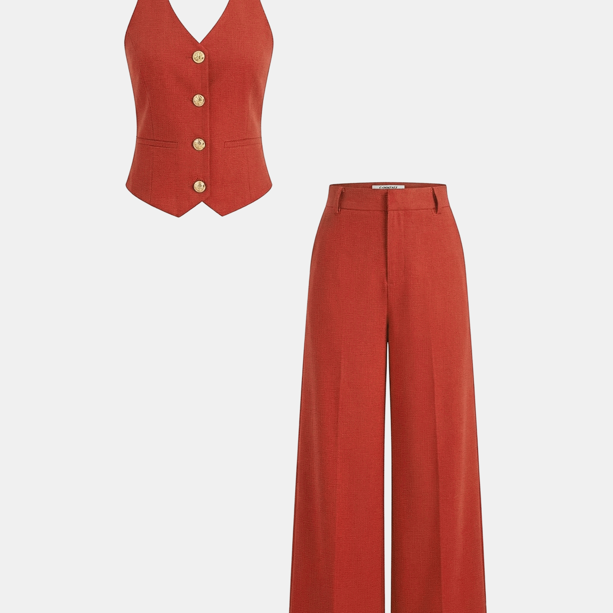 Halter Vest & Wide Leg Pants Set