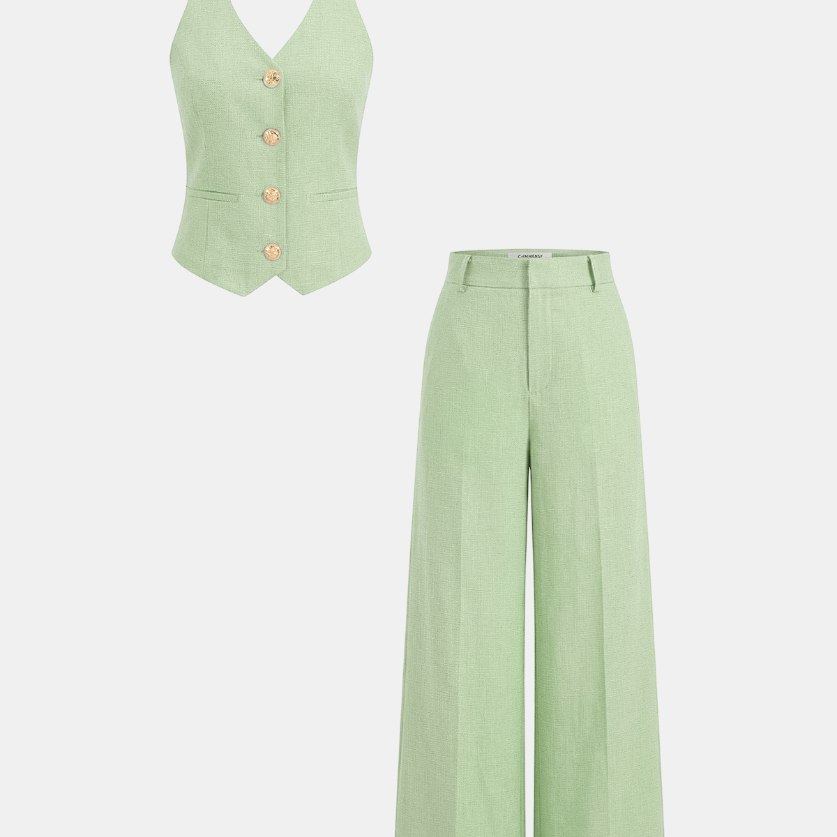 Halter Vest & Wide Leg Pants Set