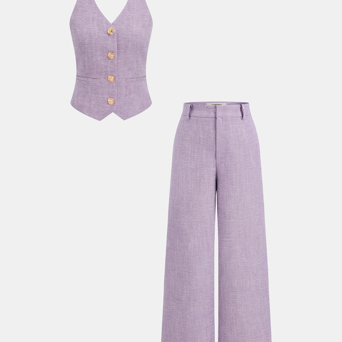 Halter Vest & Wide Leg Pants Set