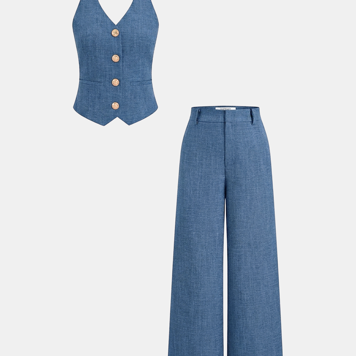 Halter Vest & Wide Leg Pants Set