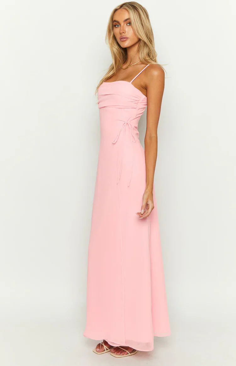 Madison Pink Sleeveless Prom Dress