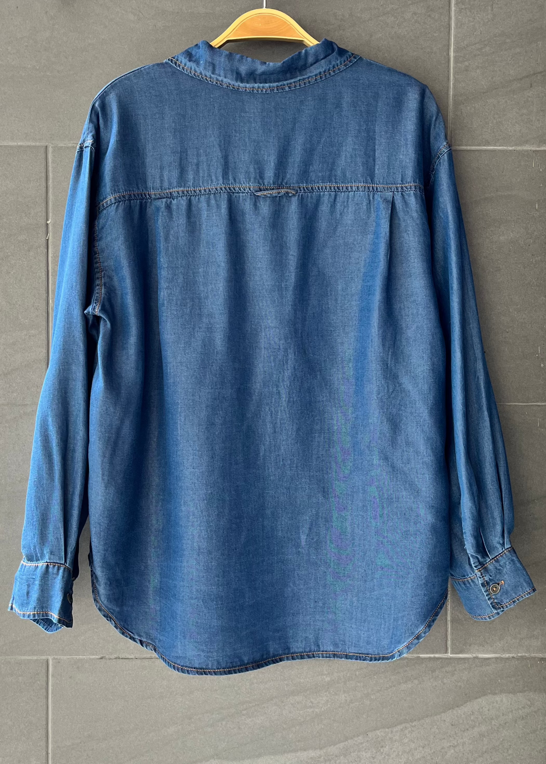 Naked Zebra Tencel Button Up Shirt (Mid Blue)